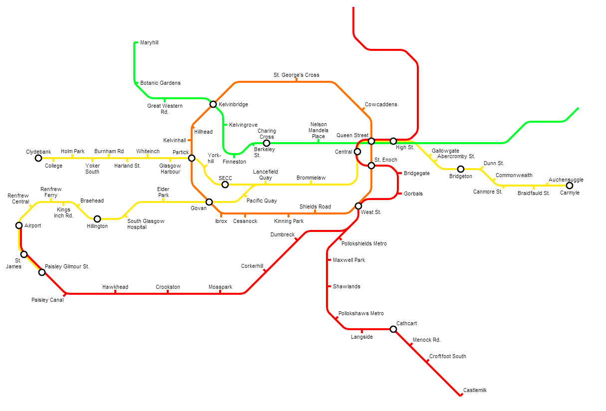 Глазго метро схема